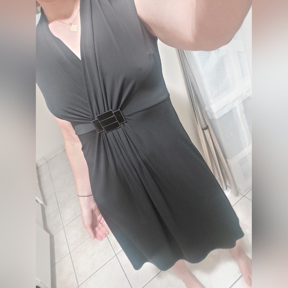 Donna Morgan Vintage Black Midi Dress